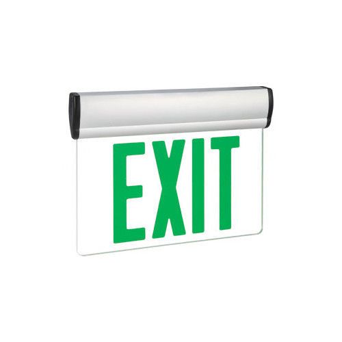 Barron lighting single face green led edge lit exit sign for sale