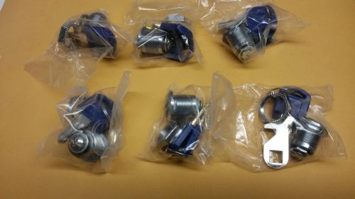 (6) Alliance 5/8 Cam Locks for Cabinets, Drawers, Mail Box, Etc.. 12 Blue Keys