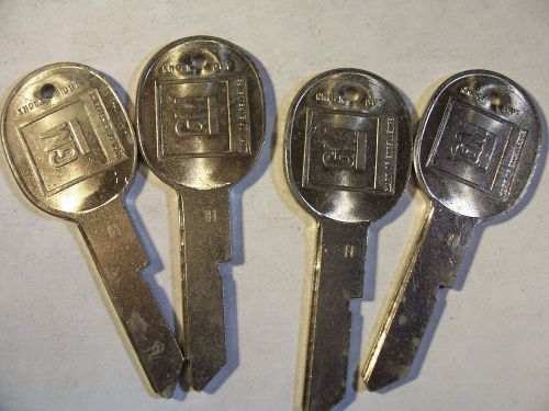 4  OEM  H  GM  KEY BLANK  WITH KNOCKOUT IN PLASE  UNCUT   ORIGINAL