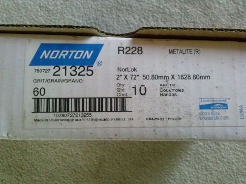 NORTON 2&#034; x 72&#034; Sanding Belts (QTY 10)