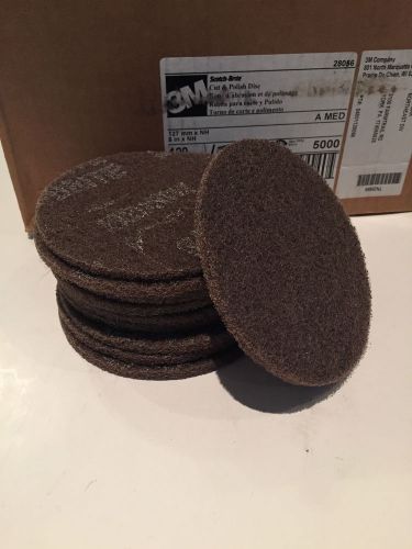 3M 28056 SCOTCH BRITE BROWN-5&#034; CUT POLISH DEBURRING DISCS-CASE OF 100