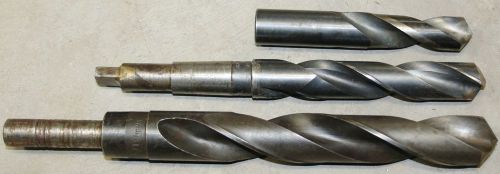 3 LARGE High Speed Drill Bits/1 5/16”- Standard 1 1/16”-HSS 1” /NR