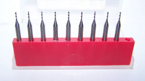 (9) 0.881mm (.0347&#034;) NEW MICRO CARBIDE DRILLS, CNC