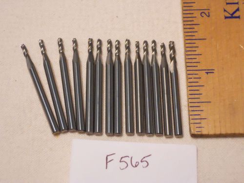 14 NEW 3 MM SHANK CARBIDE END MILLS. 3 FLUTE. BALL. USA MADE. (F565)