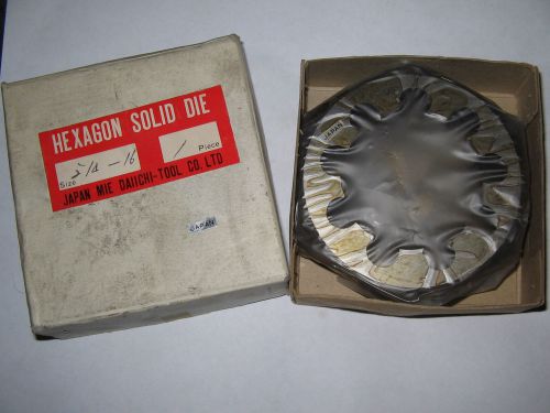 Hexagon Solid Die, 2 1/4&#034;-16, Japan, NOS