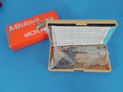 MITUTOYO OUTSIDE MICROMETER0-1&#034;x.0001&#034; X .187&#034; ANVIL TOOL SPHERICAL