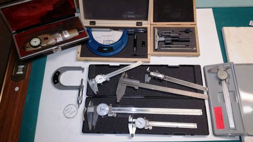 LOT OF CALIPERS MICROMETERS AND INDICATORS FOR REPAIR OR PARTS