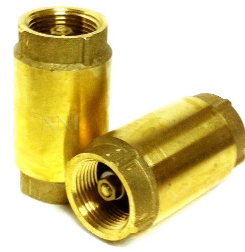 1&#034; Brass Inline Spring loaded Check Valve 200PSI