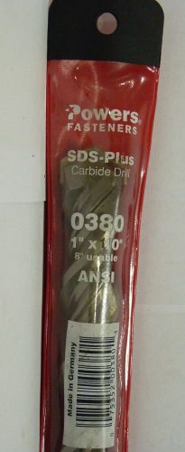 Sds-4 powers fasteners carbide hammer drill bit 1&#034; x 10&#034;  part no. 0380 for sale