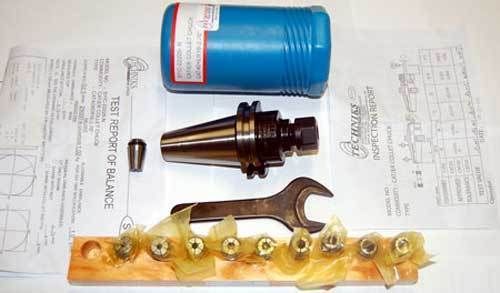 12 pc techniks cat 40 er16-2.76&#034; cnc chuck kit-coolant for sale