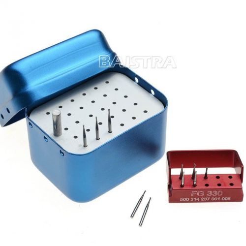 Dental Tungsten Steel burs SBT FG330 + High Speed Bur Autoclave Disinfection Box