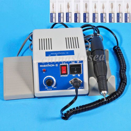 2015 NEW Marathon Dental Polishing Micromotor 35K PRM Handpiece 10 Tungsten Burs