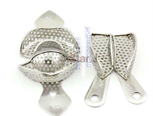 4pcs/2sets Dental Anterior Quadrant Stainless Steel Impression Trays