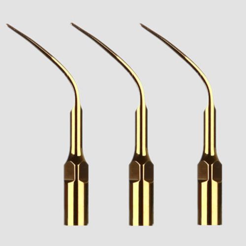 3 pc Dental Ultrasonic Scaler Tips Fit EMS Woodpecker Handpiece G3T golden