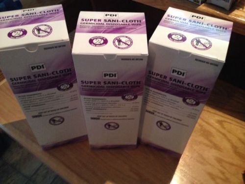 (Lot of 3) PDI U87295  SANI BACTERICIDAL GERMICIDAL DISPOSABLE WIPES BOX OF 50