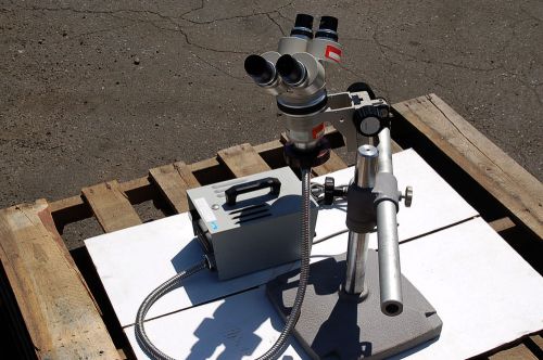 NIKON SMZ-10 STEREOZOOM MICROSCOPE STEREO teaching head + Fiber Optic A&amp;O Boom