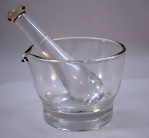 Glass Mortar &amp; Pestle Set: 130mm (16 oz)