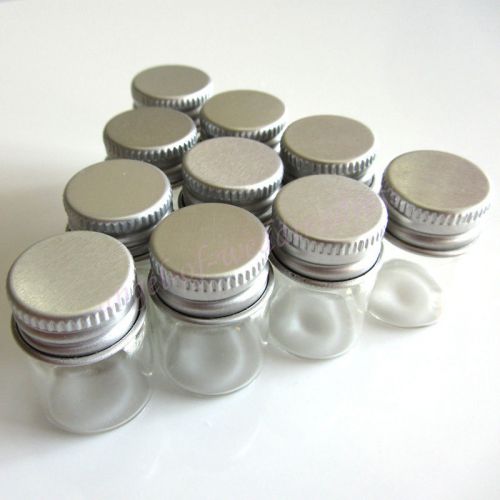 Wholesale Lot 10 Pcs 22x30mm Small Clear Bottles Glass Vials 5.0ml W/ Screw Caps