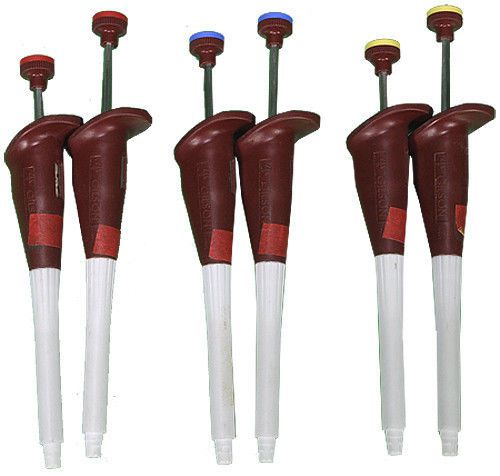 Lot of 6 gilson microman m25 m50 m250 pipettes pipet, 3-25 ul, 20-50ul, 50-250ul for sale