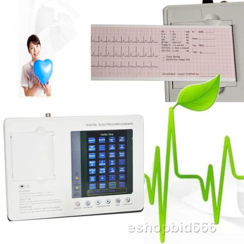 2015 3 Channel 7 inch Color LCD Digital Electrocardiograph ECG EKG Machine CE