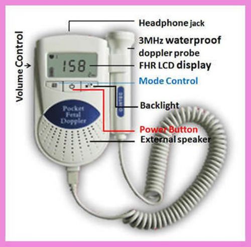 Sonoline B Fetal Doppler w LCD, fetal heart monitor+ 3Mhz sensor+ Free gel