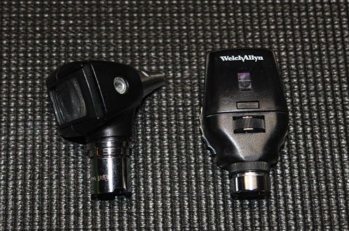 (2) Welch Allyn Otoscope Heads REF 25020A &amp; 11710 w/ new bulbs installed !!