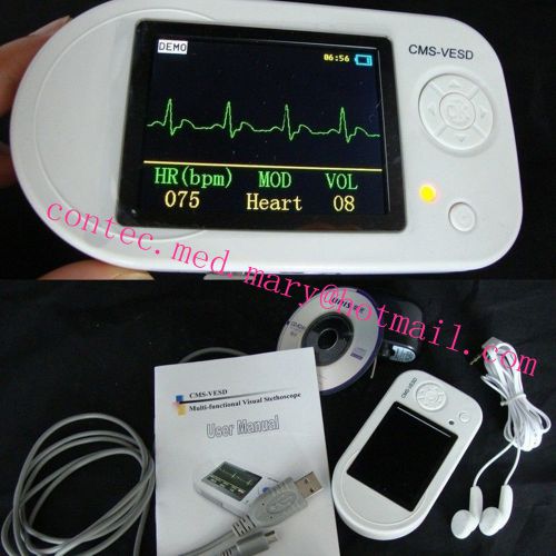 Contec new cms-vesd multi-functional visual digital stethoscope+spo2+earphone.. for sale