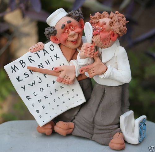 Optometry Optical Eye Doctor &amp; Patient Figurine Optometrist Exam Optic Glasses