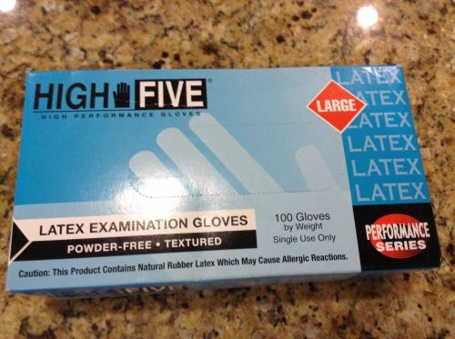 High five performance latex exam gloves 1 box/100 pair l. new! for sale
