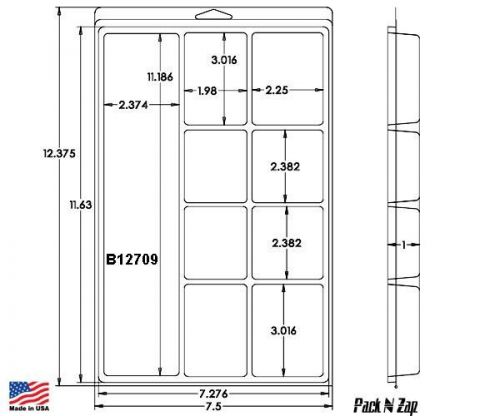 70 - 12.4&#034;h x 7.5&#034;w x 1.0&#034;th clamshell packaging clear plastic blister pack for sale