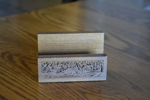 Walnut Lazier Engraved Business Card Holder