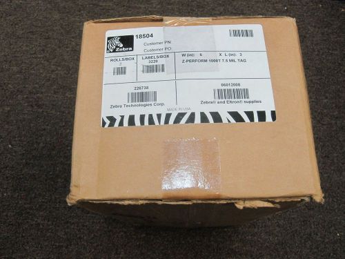 Brand new Zebra Thermal Label 2 Rolls 6 X 3 Z-Perform 1000T 7.5  MIL Tag