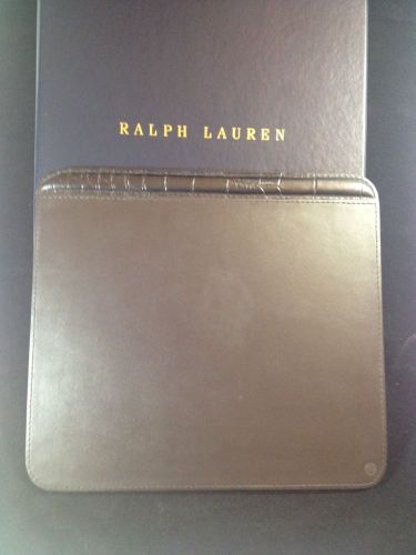 RALPH LAUREN LEATHER MOUSEPAD BROWN Laptop PC Mouse pads NEW in BOX