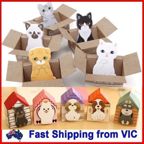 Dog/Cat Sticky Note Paper Novelty Kid School Office Gift Cute Cartoon Stationery