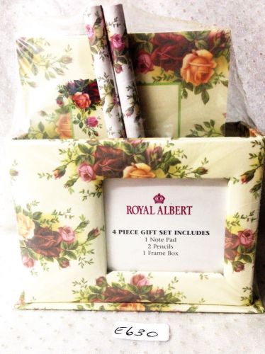 ?•*?*•? NIP ROYAL ALBERT GIFT SET NOTE PAD PENCILS IN PHOTO FRAME BOX