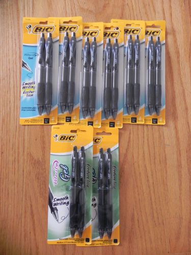 16 BIC Velocity GEL Pens(8X 2pk.)Black med. 0.7 mm-Retractable-Comfortable Grip