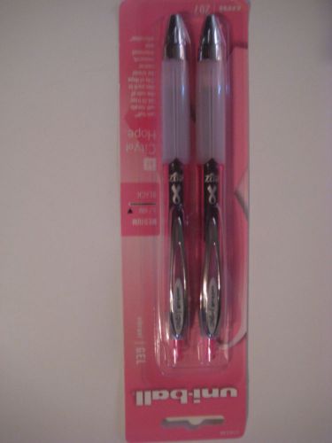 UNI-BALL 207 CITY OF HOPE 2 PACK PENS GEL PEN PINK BLACK INK MEDIUM TIP NEW