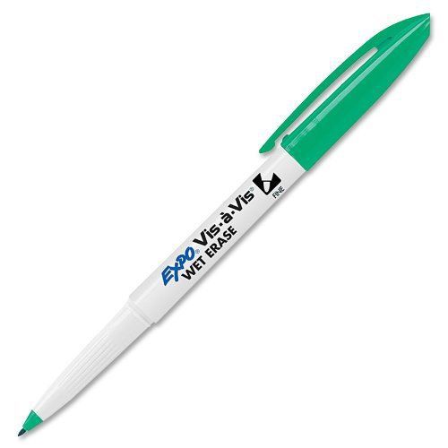 Expo Vis A Vis Overhead Wet Wipe Marker - Fine Marker Point Type - Green (16004)