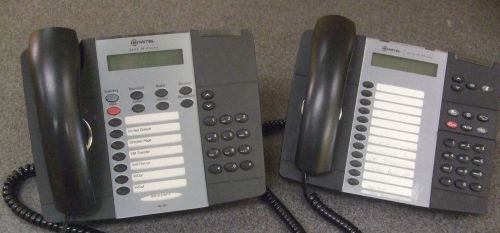 Lot (2) Mitel 5215 5212 IP Office Business Display Phones w/Handsets Stands  4S