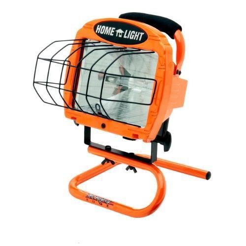 Designers Edge L33 Portable Halogen Work Light with Switch, Orange, 500-Watt New