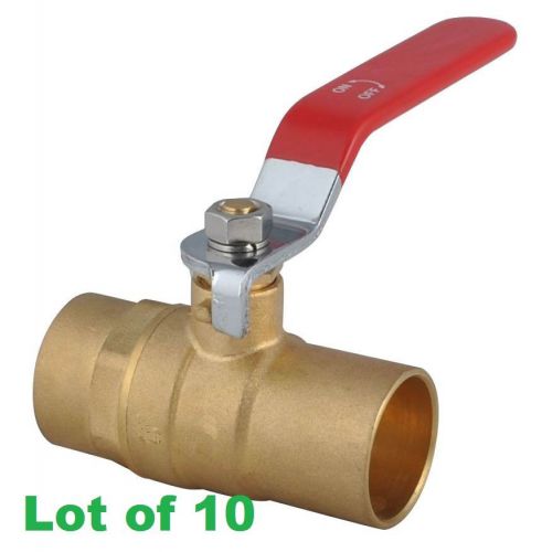 (10) quarter turn 3/4&#034; c x 3/4&#034; c sweat brass ball valve for sale