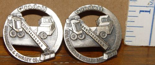 Gradall Construction Eq. Cuff Links Warner &amp; Swasey antique advertising jewelry