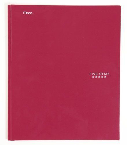 Five star pocket folders - portfolio w fasteners, 11.62 x 9.62 x .25 inches, red for sale