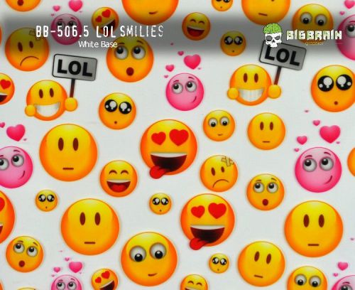 3 m (10 ft) LOL Smilies Hydrographics Film 50 cm Free Ship Big Brain Hydro