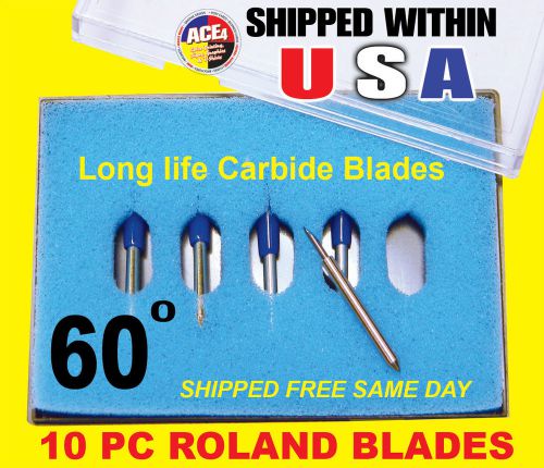 10x60° HIGH QUALITY ROLAND VINYL CUTTER PLOTTER BLADES NEW IN BOX