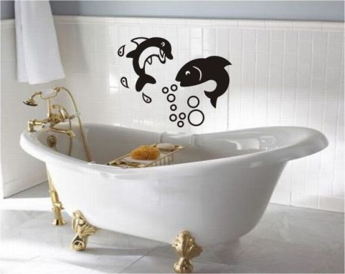 Bathroom Toilet Wall Fish Enjoying Funny Car Vinyl Sticker Decal Truck Bumper-08