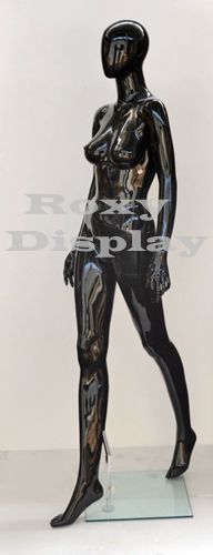 Female Fiberglass Glossy Black Mannequin Egg Head #MZ-LISA11EGBK1