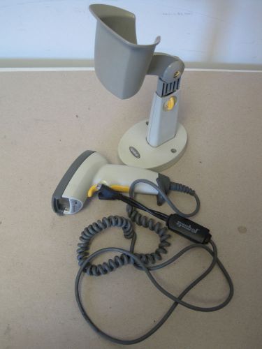 Symbol LS4006I-I00 Barcode Scanner w/ Symbol Scanner Holder - Fully Functional!