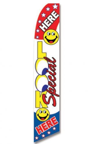 Look special here 11.5&#039; tall bow business swooper feather flag banner for sale