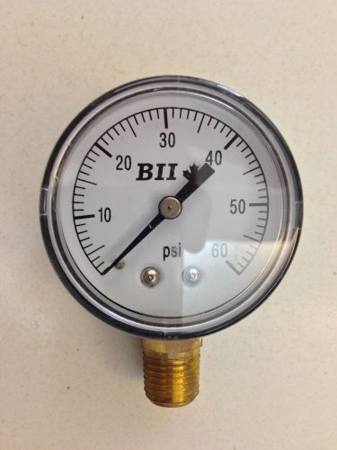 HARVARD Pressure Gauge Bottom Mount 2&#034; 60 PSI 1/4 Inch NPT